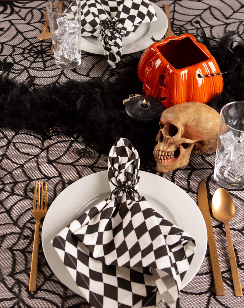 DII Black Lace Overlay Tabletop Collection Gothic Halloween Decor, Tablecloth, 54x72, Spider Web - Image 5